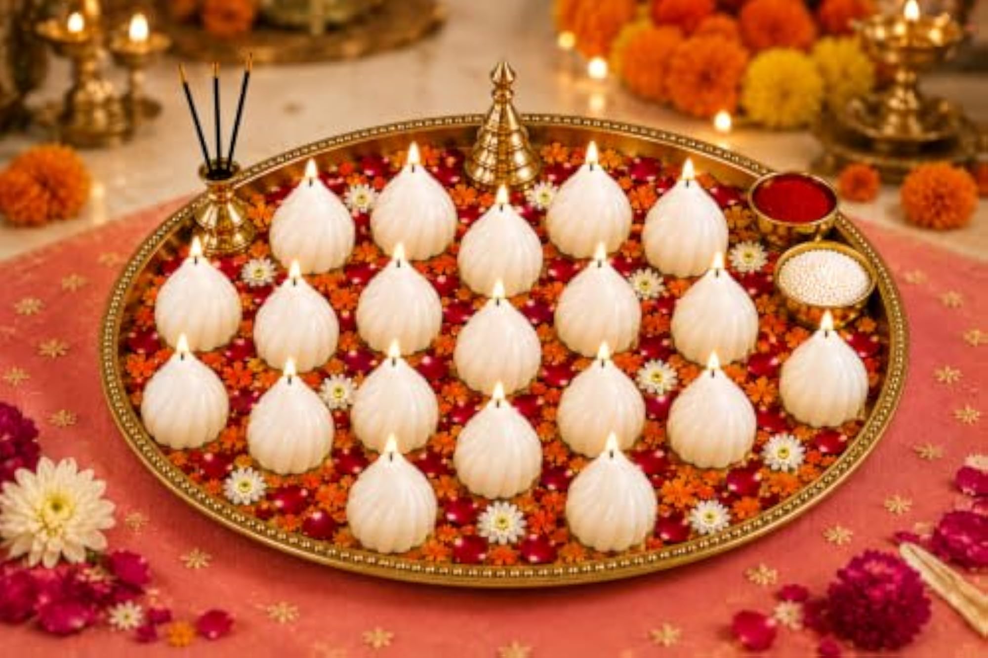Modak Shape Candles for Diwali Pooja, Festive Decoration
